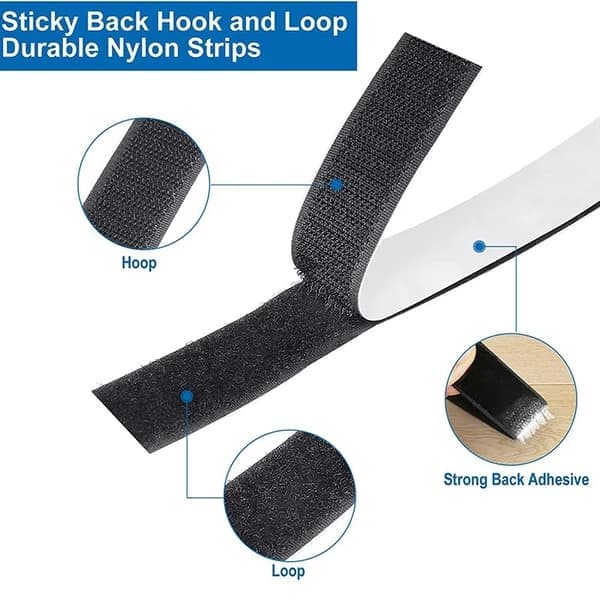 cm x 8 m hvit selvklebende borrelåstape Hvit 2cm x 8m - Hvit