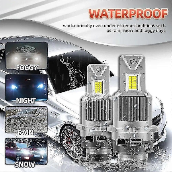 D4s D4r D2r D2s LED-ajovaloipullampput 6000k Valkoinen Muunnospaketti Plug And Play Xenon HID Valon Vaihto Canbus Virheettömällä D2s