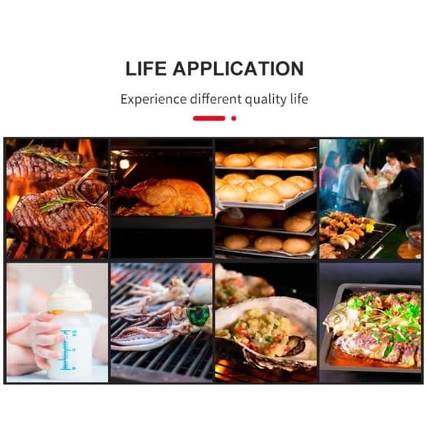 Kökstermometer - Grilltermometer med 4 sonder för ugn, grill, kött, fisk