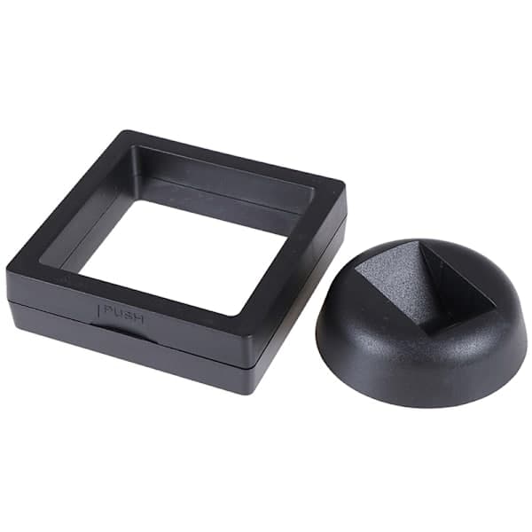 70*70mm Sort 3D Flydende Smykke Mønt Display Ramme Holder Boks Sort One Size