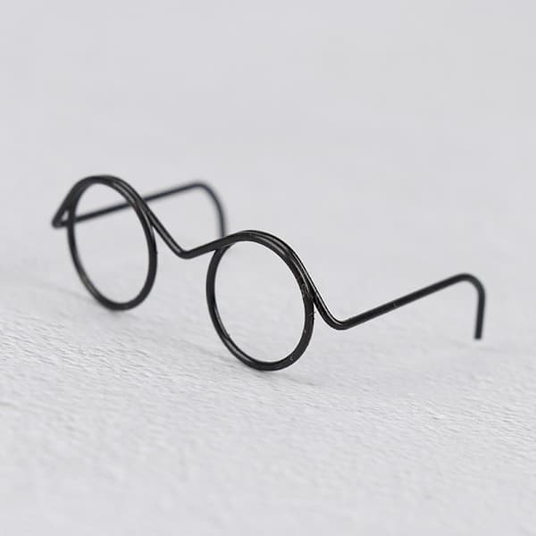 10 stk. Mode Runde Ramme Uden Glas Retro Cool Dukke Briller Til Sort S S