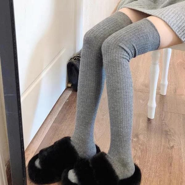 1 Par Nye Dame Vinter Varme Tykke Termiske Høye Sokker Casu Hvit ONESIZE White