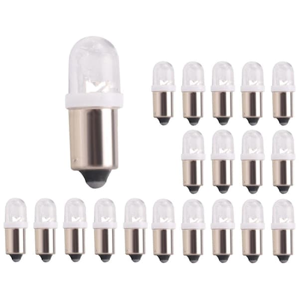 20 stk. BA9S 1895 H6W 53 57 Bajonet LED-pærer til bilkortlys 12V Hvid [DB] Sølv