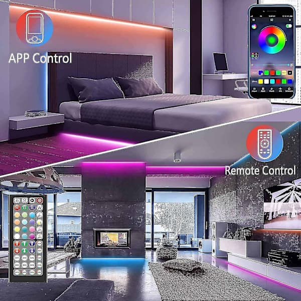 20m Bluetooth RGB LED-striper med fjernkontroll