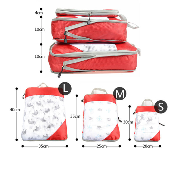 Suitcase Organization Set - Pakkekuber for koffert / Sa Grey