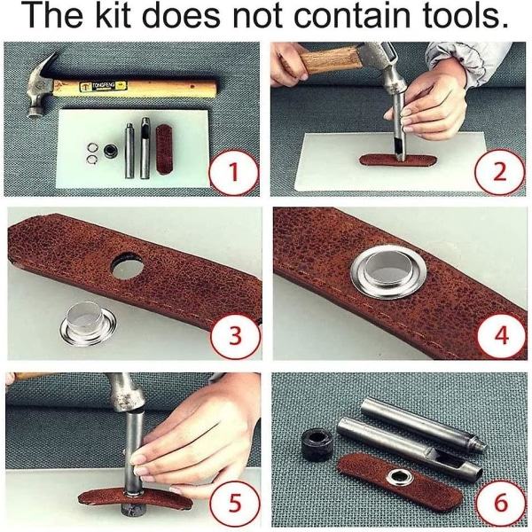 50 Grommets Öglor Set Öglor 20mm Grommet Ögla Kit För Canvas Presenning Tält Reparation Silver