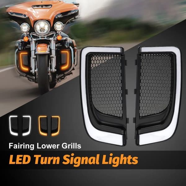LED Motorcykel Blinklys Tracer-lys, Trafiklys, Blinklys, Kåbe-nederste gitre til Touring, Street, Road, Glide A