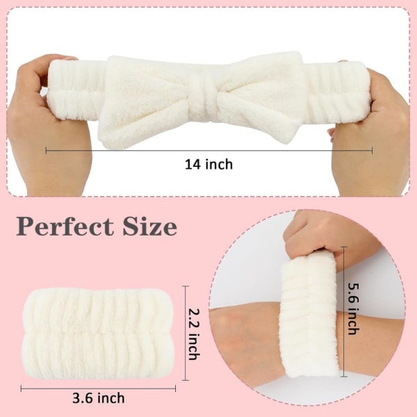 Håndklæder til håndled til vask af ansigt, spa-håndledsbånd og pandebånd i mikrofiber, hurtigtørrende, absorberende håndledsbånd til piger, mænd, makeup, 6 stk. armbåndssæt Blue+pink Set