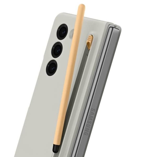 Suojakuori - Galaxy Z Fold 6 - Soft Touch - Sisältää kynän - Vaaleanharmaa