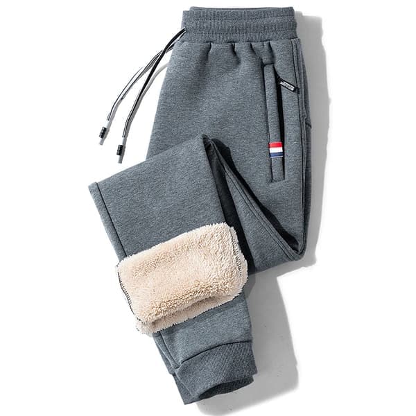 Varma fleecebyxor för vintern, tjocka avslappnade termobyxor, joggingbyxor dark grey XL