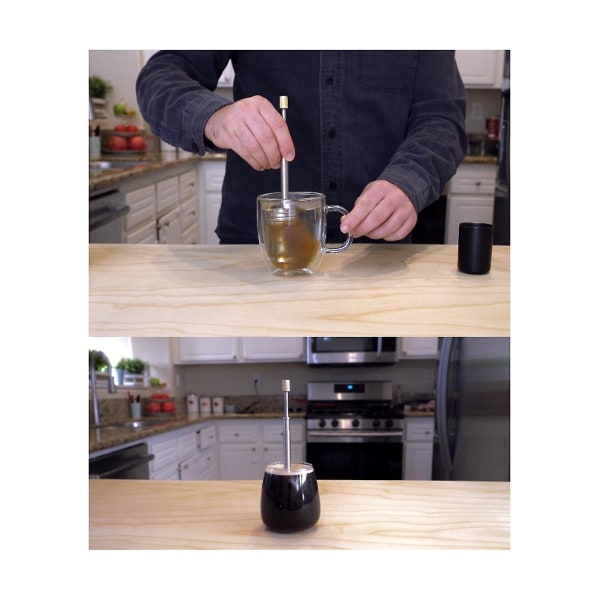 Bärbar fransk kaffe- och tepressmaskin Kaffefilter Återanvändbar kaffepress med full kropp Ma