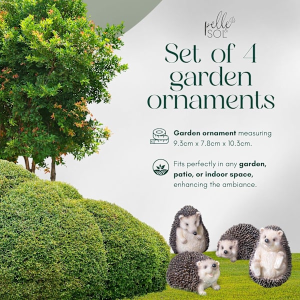 4 stk. Havefigurer til haven, Udendørs havefigurer | Havefigurer i harpiks, Vandtætte havefigurer, Dyrefigurer