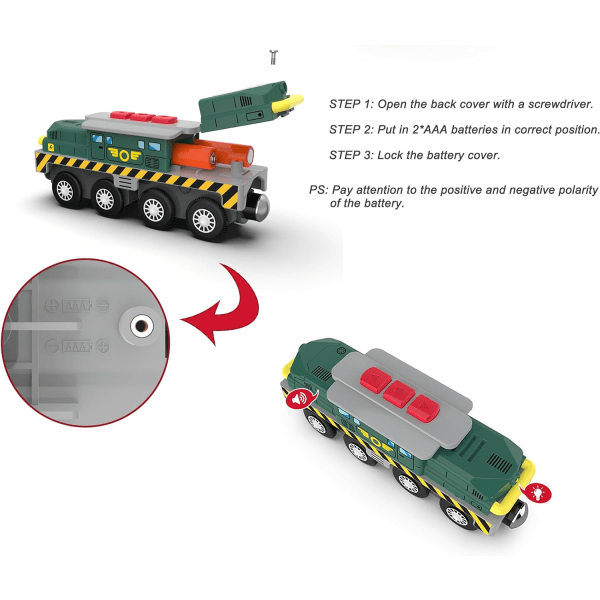 Tågspår tågleksak, grön tank batteridrivet lokomotiv med magnettåg