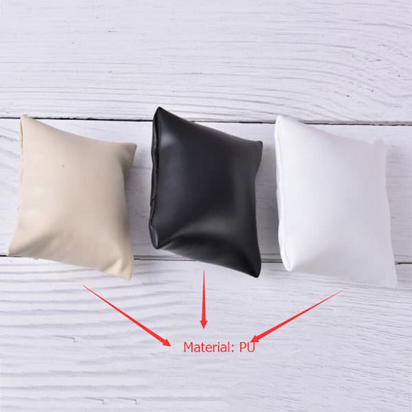 1kpl Sametti PU Puuvilla Kellotyyny Korujen Esittelylaatikot Pidike Musta PU black PU