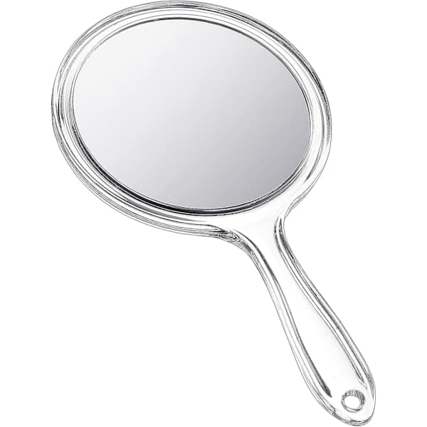 Handspegel dubbelsidig handhållen spegel 1X/ 2X förstorande