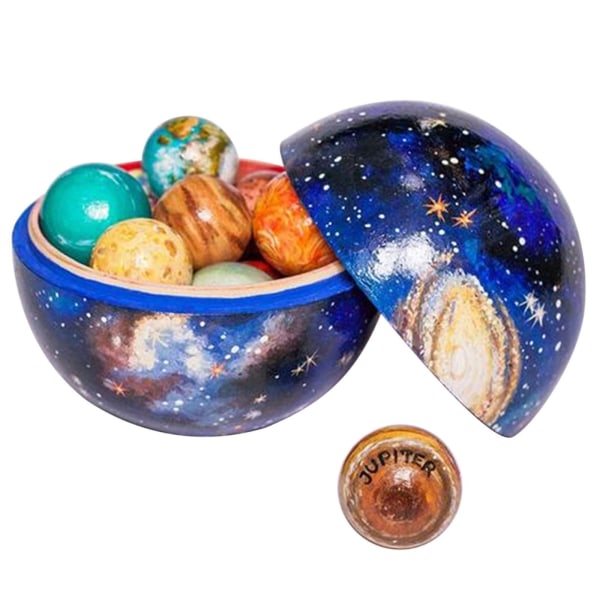 Trä solsystem kosmos lärande spel leksak pedagogisk modell hemmakontor dekoration