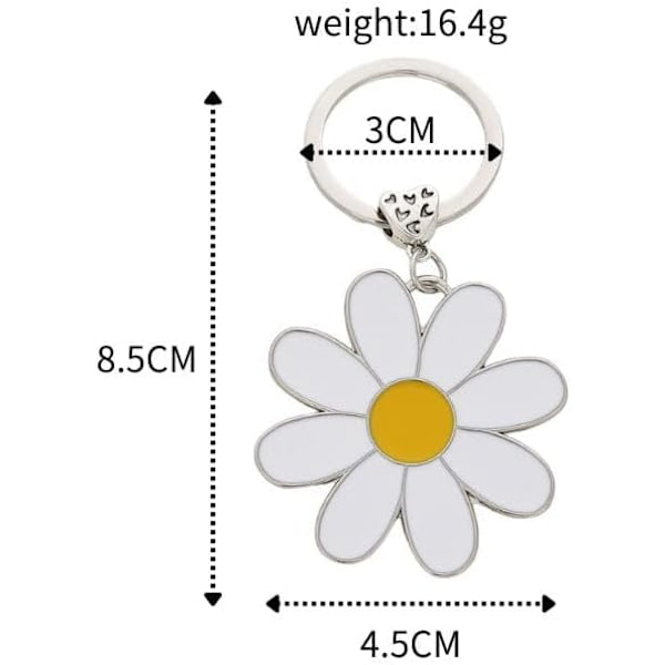 Sød Daisy Nøglering Taske Charm Blomster Charm til Pung Nøgler Metal Nøglering Gave til Kvinder Blomsterelskere Tilbehør-alle