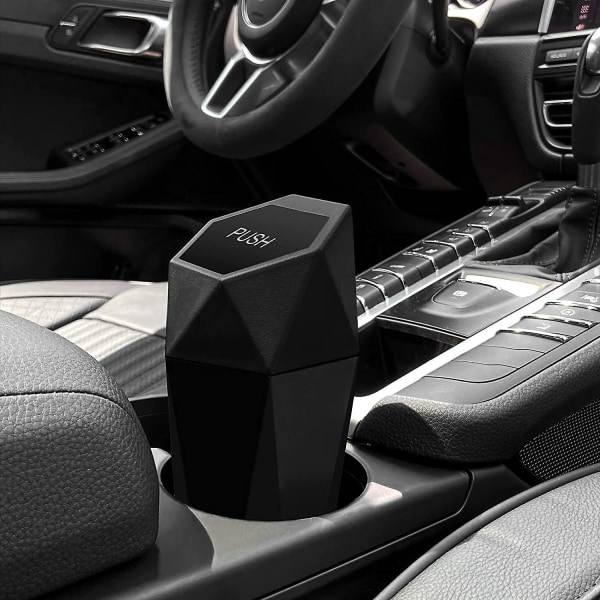 Bärbar bil soptunna med lock Mini soptunna för bil, hem, kontor