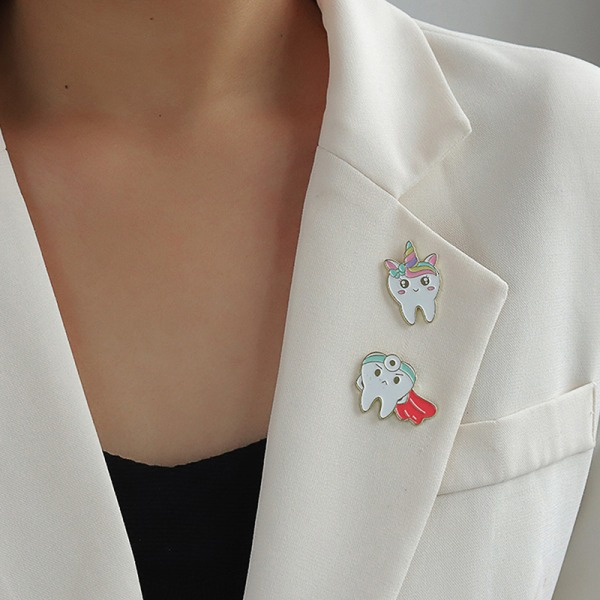 Munnstell Enamel Pins Tannfe Håndverk og Tegneserie Tannlege - spot salg A2 A2