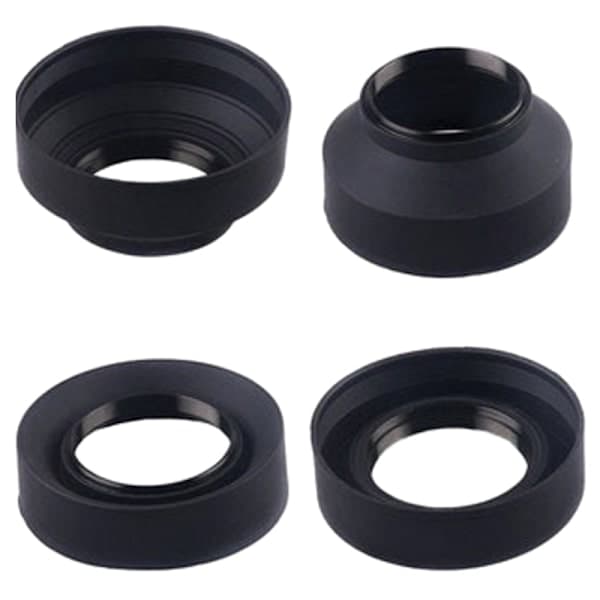 Universal 3-Trins Sammenklappelig 3-i-1 Gummi Foldbar Solskærm Su Sort 55mm 55mm