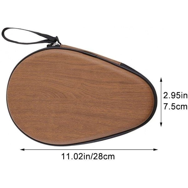 Bordtennisracketboks Eva hard shell bordtennisracket oppbevaringspose anti-fall bordtennisracket beskyttelsesboks Wood Grain