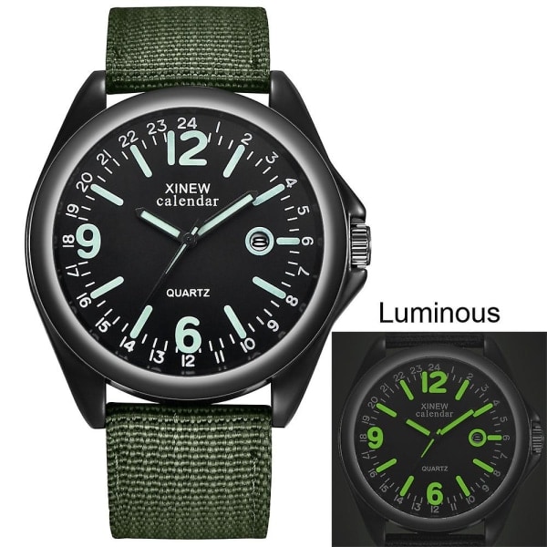 Militär Herrklocka Quartz Svart Urtavla Datum Lyx Sport Armbandsur [LGL] C C