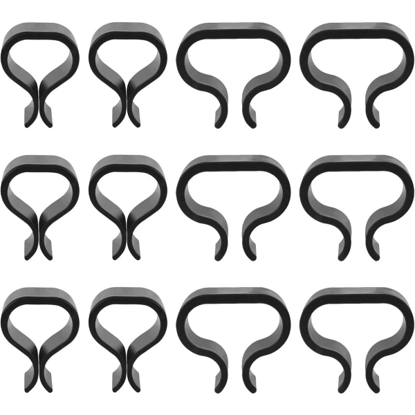 12 stk. Havemøbelclips, Antiskrid Havemøbelclips Sorte Justeringsclips Udendørs Have Fastgørelseselementer Segmenterede Forbindelseselementer (4cm, 5,7cm)