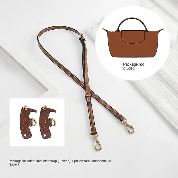 Veskestropp For Longchamp Bag Transformasjon Tilbehør Gratis stansing For Mini Bag Skulderrem Mini Bag Brown-gold
