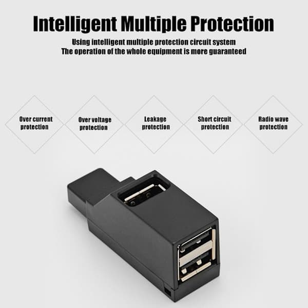 Trådlös USB 3.0 HUB Adapter Extender Mini Splitter Box 3 Portar Svart USB 2.0 Balck USB 2.0