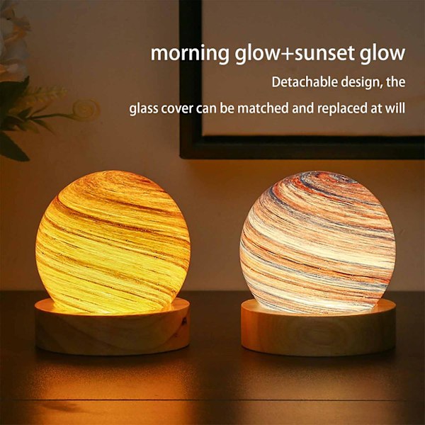 Bästa Rabatt-3d Kristallkula Måne Planet Glob Bordslampa Usb Led Nattlampa Heminredning Gåva With battery A