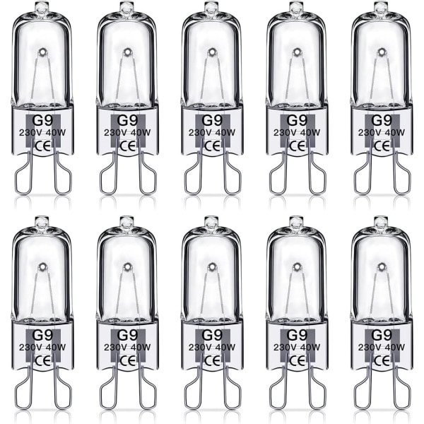 G9 halogenlampor 40W, 230V, 10-pack 40W 40W