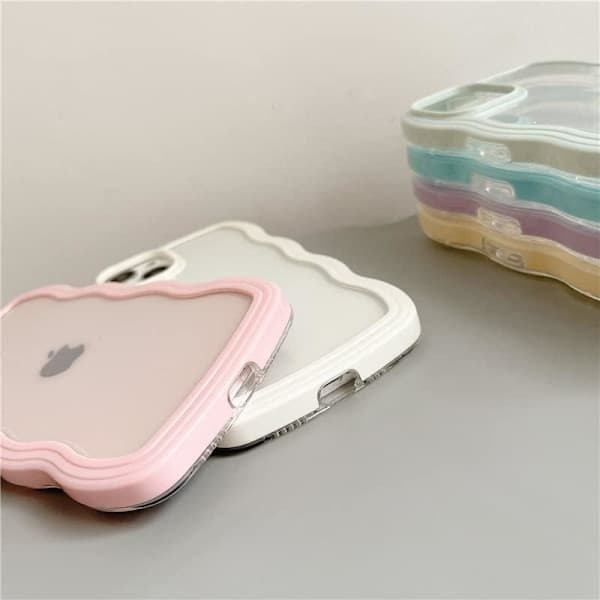 Fodral, sött lockigt vågigt ramfodral, transparent mjukt silikonskyddsfodral för iPhone 16 Plus - Rosa iPhone 16plus iPhone 16plus