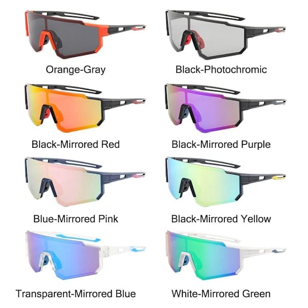 Polariserede solbriller MTB cykelbriller UV400 cykelbriller Transparent-Mirrored Blue