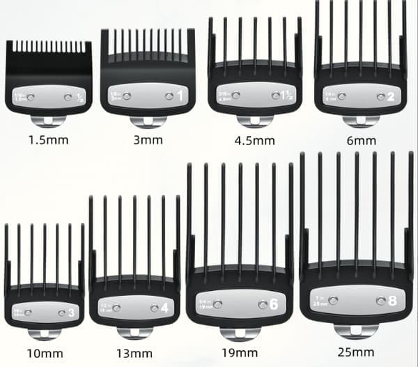 Kammer for Wahl hårklippere, metallklips, 8 klippelengder
