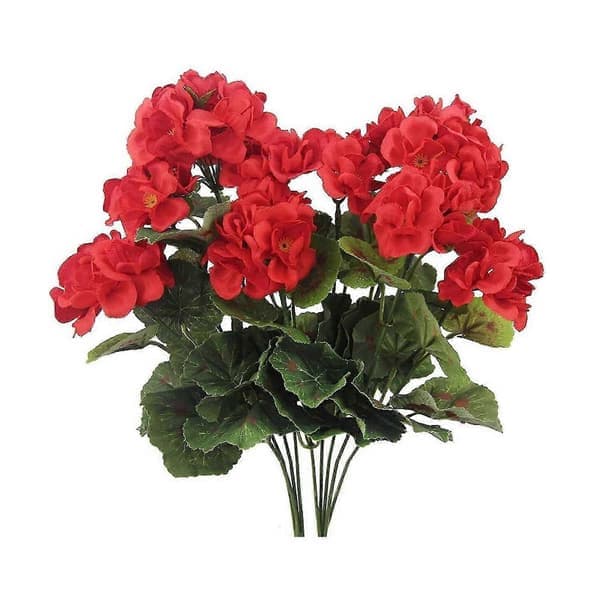 st Konstgjorda Geraniums Silk Blommor Utomhus Trädgård Hängande Korg Veranda Heminredning Geraniums Röd