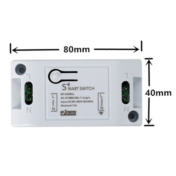 1 stk. Smart Switch Timer DIY Trådløs Switch Stemmestyring Smart Hvid One Size