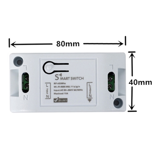 1st Smart Switch Timer DIY Trådlös Switch Röststyrning Smart Vit En Storlek