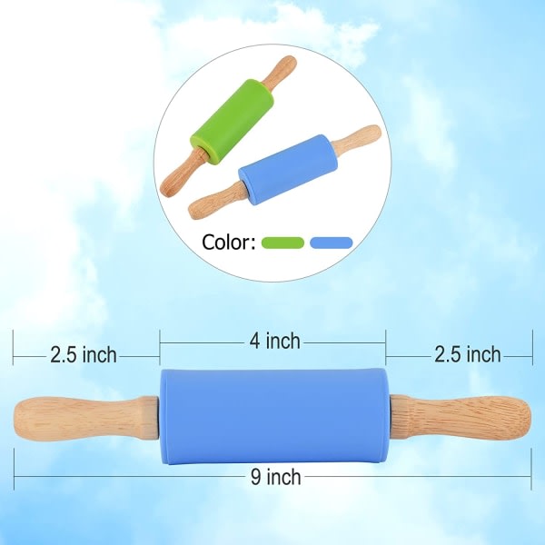 Barnens kavel, non-stick trähandtag, 9-tums 2-pack