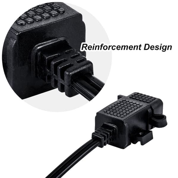 Motorsykkel Vanntett SAE til USB-kabeladapter USB-lader 2.1A Hurtiglading