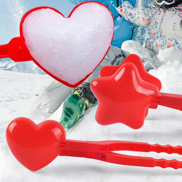 Hjerteformet Snøballmaskin Klips Vinter Sandballform Plast A