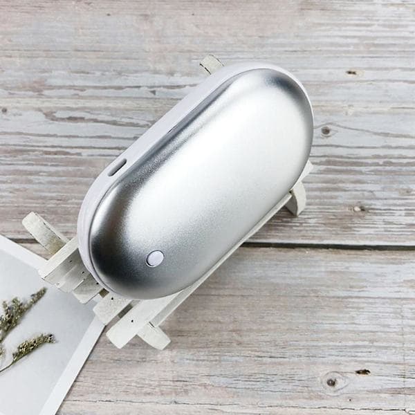 2 kpl Ladattavia käsienlämmittimiä USB-virtapankki Sähköinen taskulämmitin silver