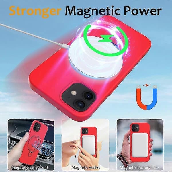 Magnetisk etui til iPhone 11 med ringstativ PC+silikone stødsikkert telefonetui stil D Style D