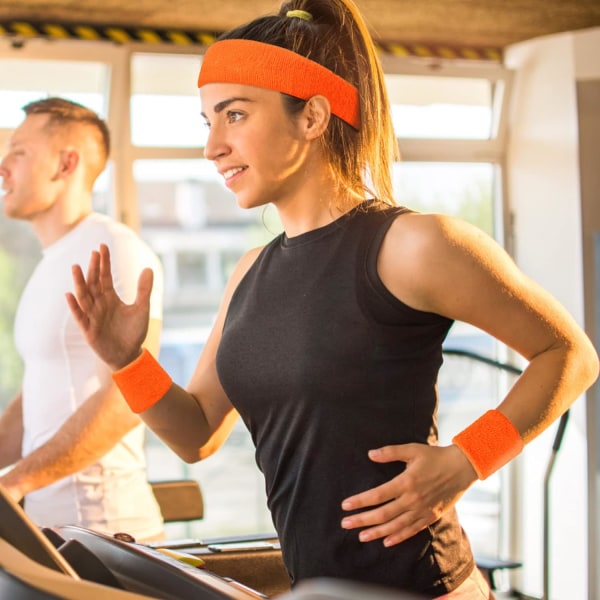 9 stk pannebånd og armbånd sett Neon 80-talls fest svettebånd sett Sports svettebånd pannebånd armbånd sett for barn kvinner menn morsom løp fancy tilbehør