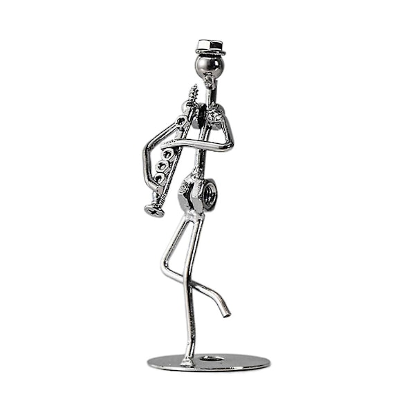 Miniatyr Musiker Figurin Metallinstrument Modell Ornament Tillbehör Reed pipe
