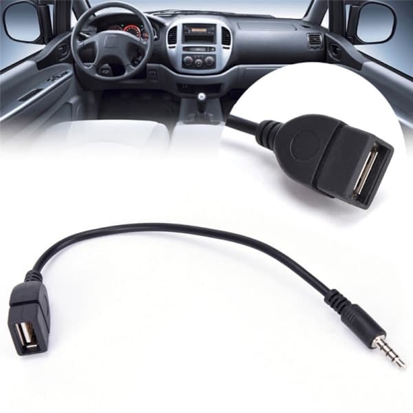 3,5 mm hann AUX til USB 2.0 hunn adapterkabel Co