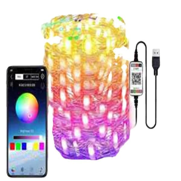 LED-strips med musikkmodus RGB fargeendring 20m 200LED
