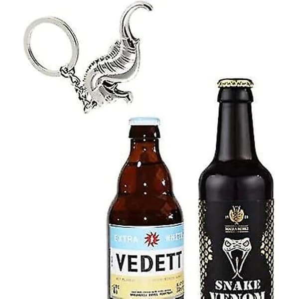 Nøglering med flaskeåbner, 3D søhest charm, oplukker til drinks, sodavand og øl