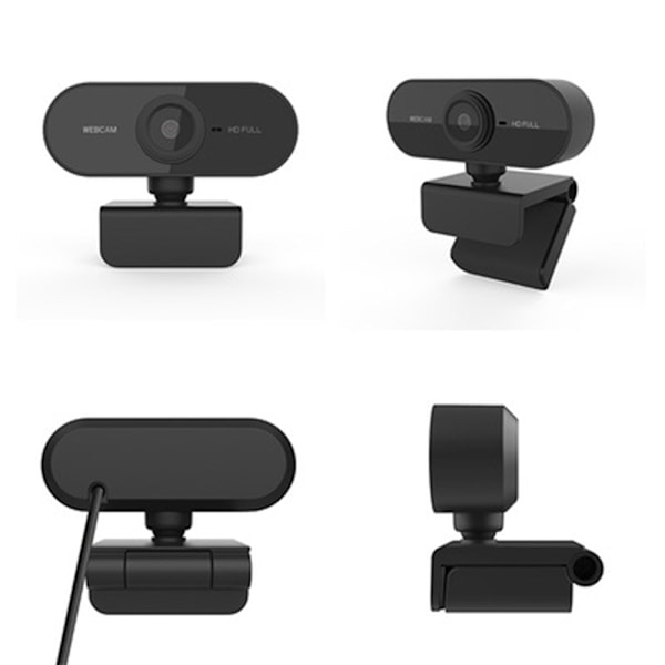 Webcam med mikrofon, Full HD 1080P Webcam videokamera til