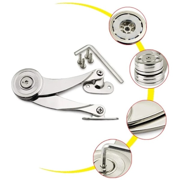 Hydraulisk hængsel til låg med bufferfunktion, legetøjskassehængsel, skabstøtte, hængende låg, køkkenmøbler, løfteflipdækselbeslag