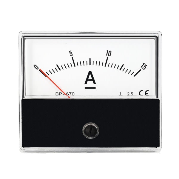 Analogt strømpanelmeter Amperemeter 2.5 Klasse Nøyaktighet DC 0-15A Ampere Måling Tester Meter Panel - BP-670 DC5A